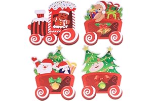 JSYSJ 4 Piezas Letreros de Navidad para jardín, Céspedes de Navidad Señales Decorativas, Lindo Patrón Al Aire Libre Carteles de Navidad con 8 Piezas Palos