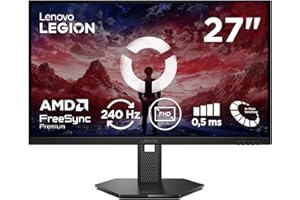 Lenovo Legion 27-10 - Écran Gaming Pro 27'' FHD (IPS, 240Hz, 0.5ms, 2X HDMI 2.1, DP 1.4, Câble HDMI, AMD FreeSync Premium) Réglage en Inclinaison/Hauteur/Rotation/Pivot - Noir