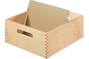 ‎HAN HAN Holz-Karteirog für 900 DIN A5 quer Karteikarten inkl. 1 Metallblattstütze, mit Beschriftungsfeld und Metallboden, FSC zertifiziertes Holz, hochwertige premium Qualität, 505-0, Naturholz