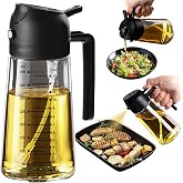 TrendPlain Pulverizador óleo em spray 470 ml, 2 em 1 spray óleo de cozinha, dispensador para fritadeira de ar, saladas, vinil