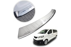 CHROMEMASTER | Protector de Parachoques | Compatible con Peugeot Expert L3 Long 2016- | Acero Inoxidable Pulido/Cromo| Tira Protectora Protege la Pintura del Parachoques Trasero de Daños