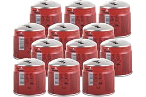 ALPENTECH - Confezione 12 cartucce gas 190 g butano propano forabile sicurezza stop-gas