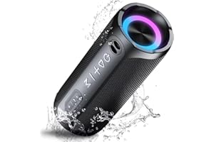 IKG Altavoz Bluetooth 5.3, Altavoz Potente Portátil con Luz RGB de Color