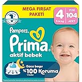 Prima Aktif Bebek Mega Fırsat Paketi 4 Beden 104 Adet