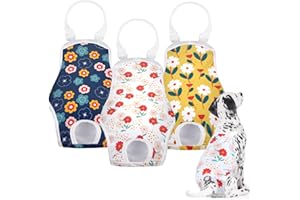 MICOOYO Combinaison hygiénique pour Chien – Couches réutilisables pour Chiens Femelles pour Chiots, Pantalon Lavable avec Bretelles réglables (Fleurs, Taille M)