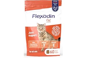Vetoquinol Flexadin Cat - Aliment complémentaire pour Chats, pour Le Soutien du métabolisme Articulaire -, Appétibles -, 60 tablettes - 90 g