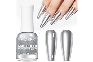MIZHSE Vernis à ongles métallisé effet miroir, vernis à ongles effet miroir, vernis à ongles chromé à séchage rapide, sans lampe UV, facile à appliquer et à retirer, résistant aux rayures, 15 ml