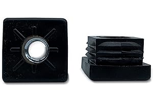 DOJA BARCELONA DOJA INDUSTRIAL | Bouchon Fileté Carré | Embout pour Tube Carré 30 x 30mm | Epaisseur 1,5-2mm | Pack 4 | en Polyamide | pour Portail Aluminium Battant, Embout de Chaise, Pied de Table Reglable...