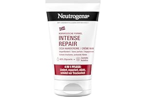 Neutrogena Intense Repair CICA krem do rąk (50 ml), nieperfumowany krem do rąk do bardzo suchych rąk z 45% gliceryną i Centella Asiatica, pielęgnujący krem nawilżający do bardzo suchych, swędzących