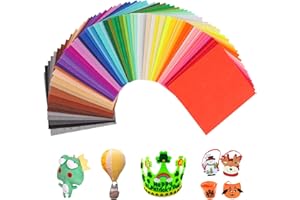 YOTINO 60 Pezzi Feltro Tessuto Artigianale Feltro colorato Fogli di Feltro Tessuto Non Tessuto Multicolore per Bambini Pannelli in Feltro in Feltro Fai-da-Te in feltro-15x15cm （Casuale）