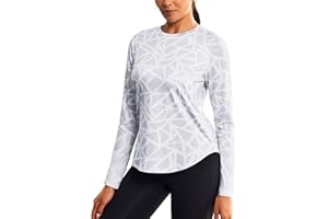 PINSPARK Sportshirt Damen Langarm Schnelltrocknend Funktions Sport Oberteile Yoga Fitness Laufshirt Leichtes Atmungsaktiv Sport Top