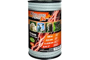 Ellofence Nastro per recinzione in vimini, 12,5 mm, alta qualità per recinzioni extra lunghe (100 m)