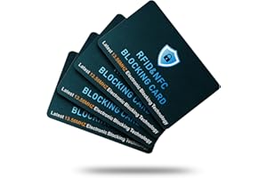 ARTOMNIVERA 4 Pack RFID Blocking Card, Credit Card Protection Blocking Card, Anti-Theft NFC Blocker Contactless, Ultra Thin Credit Card Protector, Slim NFC Blocker for Wallets,Card Blocker for Contactless Cards