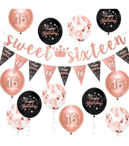 Oaktree UK Palloncino Olografico Rosa 45 Cm – Scritta ‘Happy 16th Birthday’ – Fornito Sgonfio, Da Gonfiare Con Elio