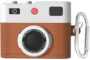 ROKOLOOM Kompatybilne Etui na Słuchawki AirPods 4, Silikonowe, Odporne na Wstrząsy, w Stylu Vintage, z Karabińczykiem, Nadaje się do Prania i Odporne na Zarysowania