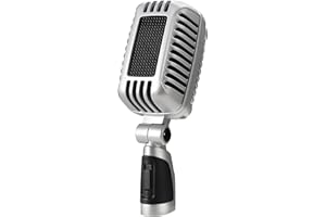 CAROL CLM-101 XLR Professional Vintage Wired Microphone – Dynamic Supercardioid with Dual Mic-Capsules for Singing and Stage, Includes Classic Mic, Storage Pouch & Switch(Cable Not Included) -Black