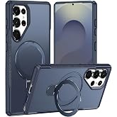 Rongep [Mag-Military] Samsung Galaxy S25 Ultra i&ccedil;in Kılıf Katlanabilir Halka Stantlı [MagSafe ile Uyumlu] S25 Ultra Kılıfı PC