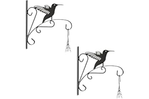 Relaxdays Crochet de Suspension pour Plantes en Lot de 2, Oiseau, Montage Mural, 30x29,5x2 cm, extérieur/intérieur, Noir
