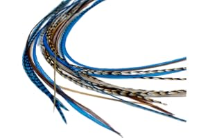 ONE FINE DAY FEATHERS Extensions De Cheveux En Vraies Plumes + anneaux/boucle - Blue Auburn (5 plumes)