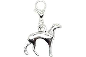 ERKIC JewelleryJoy Clip On Dog Greyhound Pet Animal European Bracelet Lobster Clasp Charm Pendants In organza Gift Bag