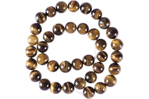 ‎HEALIFTY Healifty Tigerauge Stein Perlen Natürliche Edelstein Runde Kugel für DIY Schmuck 12mm 32 Stück