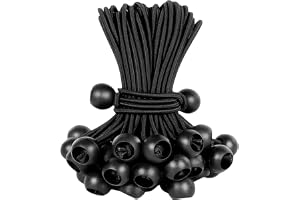 50 st 15 cm elastisk spännare, elastiska spännare med boll, gummispännare med boll, UV- och väderbeständiga, stretchiga snören med boll