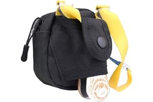 LENIAR Tasche Für Taktische Steinschleuder, Schleuder Gürteltasche Mit Kugeltasche Und Haken, Leinwand Schwarz 11 * 8 * 10.1cm