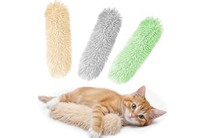Wzhiy 3 Pcs Catnip Toys For Cats with Built-in Catnip and Sound,Catnip Plush Toys for Indoor Cats & Kittens – Interactive Crinkle Tail Toys Promotes Kitty Exercise,Soft and Durable
