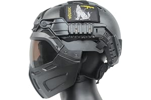 AQ ZXDC Taktischer Schnellhelm mit taktischer Maske und Visier für Airsoft Paintball CS Spiele Outdoor Sport