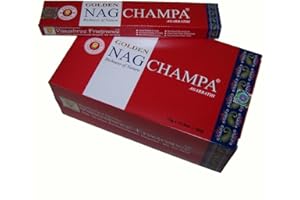 VIJAYSHREE Räucherstäbchen Golden Nag Champa Grosspackung 12 Schachteln Wohnaccessoire Raumduft Deko