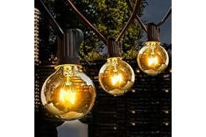 VIFLYKOO Guirlande Lumineuse Intérieur et Extérieur, Guirlande Guinguette de 30+5 Ampoules Etanche 11M Décoration pour Patio, Café, Jardin, Parti, Noël, Vacances-Blanc Chaud