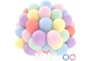 Pastell Luftballons Geburtstag,52 Stück Helium Ballons Bunt Macaron,Luftballons Grün Rosa Blau Lila Azurblau Gelb Für Luftballon Girlande Party Hochzeit Kinder Mädchen Prinzessin Geburtstag Deko