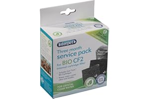 Interpet Paquete de servicio de 3 meses para el filtro de cartucho interno Interpet CF2 (3 x cartucho de filtro, 3 x almohadilla Algaway)