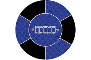 LaiEr Runde Poker Matte, 24/31/47/55 Zoll 6-8 Person Texas Poker Gummimatte, Faltbare Tischplatte, tragbare Poker Tischplatte, geeignet für Poker Spiele, Blackjack, Casino Layout.