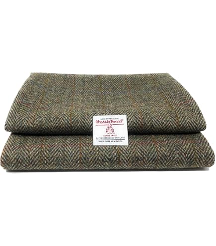 Harris Tweed Schals - Direkt Von Der Isle Of Harris - Verschiedene Muster Und Farben - Heller Fischgrätenmuster