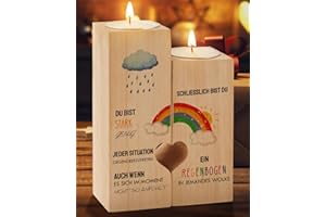 ‎PRSTENLY PRSTENLY Mutmacher Geschenk für Frauen, Regenbogen Kerzenständer Du Schaffst Das Glücksbringer, Gute Besserung Wellness Geschenke für Freundin Familie, Geburtstagsgeschenk Genesungsgeschenke für Frau