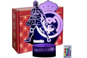 INTUPGD 3D Fútbol Lámpara óptico Illusions Luz Nocturna, LED Tabla Lámpara de Escritorio 16 Colores Cambio de Botón Táctil y Cable USB para Cumpleaños Regalos de Mujer Bebes Hombre Niños Amigas