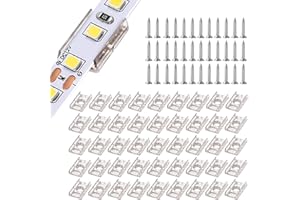 Bofanze Lot de 200 LED clips de Fixation 8mm LED Strip Light clip Support de Fixation Néon Montage Clips De Bande De Lumière clips de Ruban avec Vis pour 8mm Bande