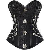 Jutrisujo Corset Steampunk Corset Busiter Full Breast Steam Punk Steel Boneless Waist Shaper Burlesque Top
