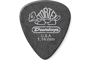 Dunlop Plettri Tortex, Nero, 1.14 mm, Standard, Pacco da 12 Pezzi