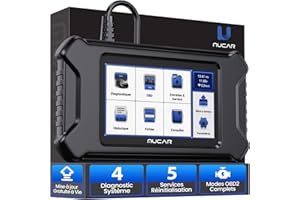 Amélioré MUCAR CS4 Valise Diagnostic Auto Multimarque, OBD-II Diagnostic Français, ECM ABS SRS TCM Lecteur de Code, pour Toutes Les Voitures avec Huile, EPB, SAS, TPMS, TBA, ETS Gratuit à Vie