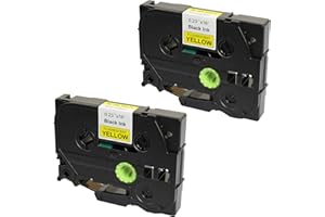 PRESTIGE CARTRIDGE 2 Compatibili Cassettes TZe-C11 TZ-C11 nero su giallo fluorescente 6mm x 8m Nastri laminati per Brother P-Touch PT-1000 1005 1010 2530PC D210 D210VP D450VP D600VP H101C H105 H110 H300 H500 P700 P750W