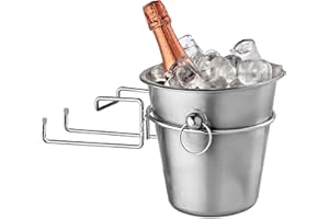 TIENDA EURASIA – Soporte Cubitera | Material Metal (Acero Inoxidable: 304) | Color Plata | Medidas 20x20x8.5 cm y Montado 36x19.2x8.6 cm | Forma Redonda | Fácil Instalación