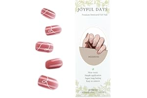 JOYFULDAYS JOYFUL DAYS Tiras de Uñas de Gel Semi-Curado, Autoadhesivas Pegatina de Esmalte de Uñas de Gel, Nail Wrap Incluye Lima y Palo (Rose Heart)