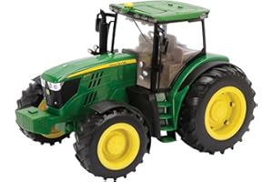 TOMY BIG FARM BRITAINS - Tracteur John Deere 6210R pour Enfants 42837, Tracteur Jouet, Tracteur Électrique avec Effets Son et Lumière, Réplique Détaillée à l'Échelle 1:16 Convient aux 3 ans+