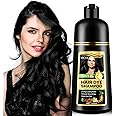 Hair Color Shampoo for Gray Hair (5Colors), Hair Dye Shampoo–Colors Hair in Minutes, Long-Lasting Color, 3-In-1 Shampoo for Color Treated Hair, Natural Herbal Ingredients Nourish Your Hair (Black)