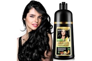 FROVETANI Haarfärbeshampoo für Graues Haar,3-in-1 Langanhaltende Haarfarbe,Sofort-Haarfarben-Shampoo Haarfärbung Instant Hair Color Shampoo für Männer Frauen, Herbal Ingredients (500ML) (Schwarz)