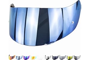 Everalo Visiere Compatible avec Agv K1 - K1s - K3sv - K5 - K55 - S4sv - Stealth SV - Strada - Skyline - Horizon - Compact - Numo - Numo Evo - Visière Gt2 Casque - Pinlock Ready (Bleu)