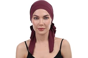 DERESINA HEADWEAR Deresina Bandana Preanudada de Algodón y Bambú para la Pérdida de Cabello, la Quimioterapia, la Alopecia