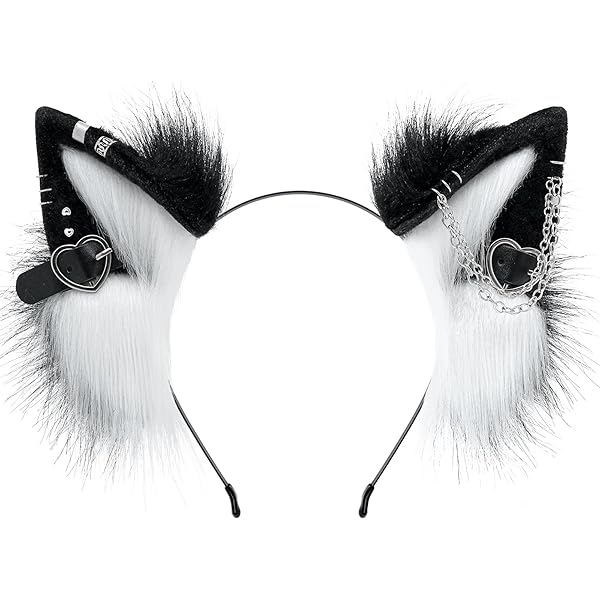 XVHOAB Hoofdband met kattenoren, 1 stuk harige oren hoofddeksels met